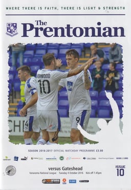 Tranmere Rovers v Gateshead Match Programme 2016-10-04